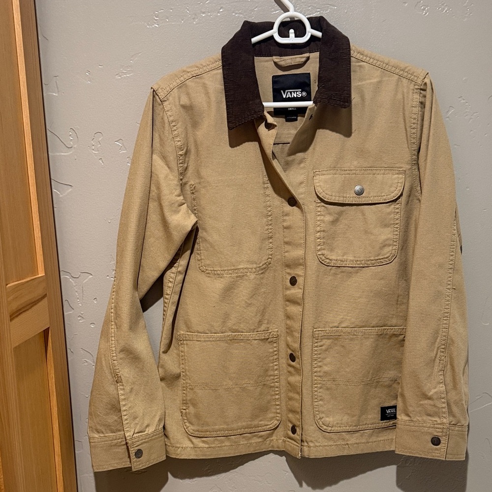 Vans Tan Canvas Jacket with Dark Brown Collar
